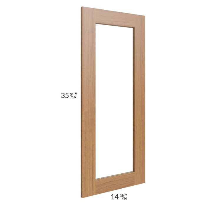 Artisan Walnut Shaker 24x36 Wall Diagonal Corner Glass Door Only with Glass Included