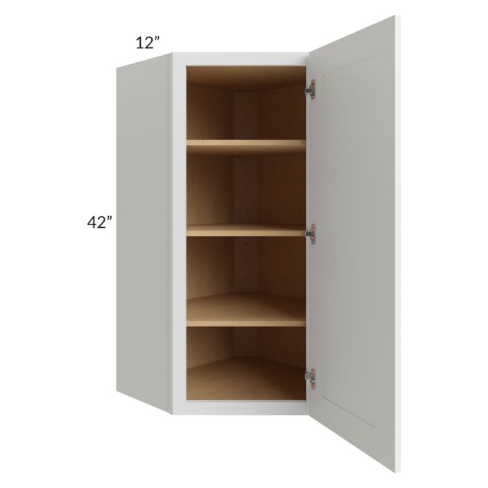 Stratton White Shaker 24x42 Wall Diagonal Corner Cabinet