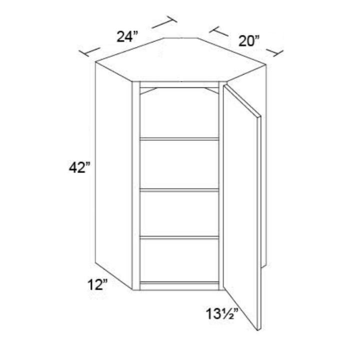 Tuscan Stone 24x42 Diagonal Corner Wall Cabinet