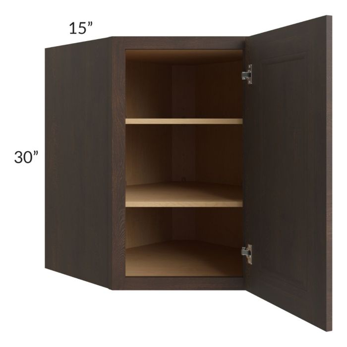 Tuscan Kona Brown 27x30 Diagonal Corner Wall Cabinet