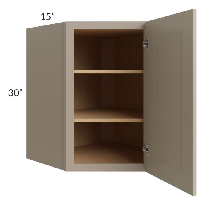 Tuscan Oyster 27x30 Diagonal Corner Wall Cabinet