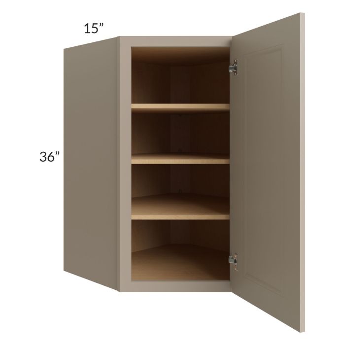 Tuscan Oyster 27x36 Diagonal Corner Wall Cabinet