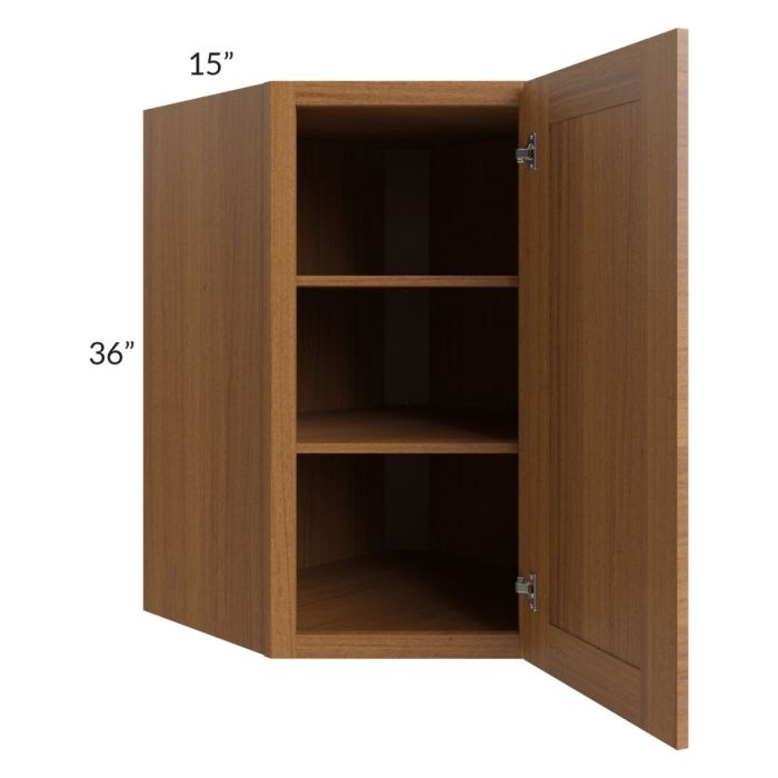 Artisan Walnut Shaker 27x36x15 Wall Diagonal Corner Cabinet