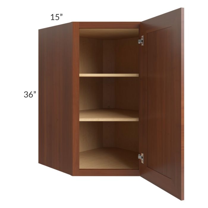 Phoenix Caramel Glaze 27x36 Wall Diagonal Corner Cabinet