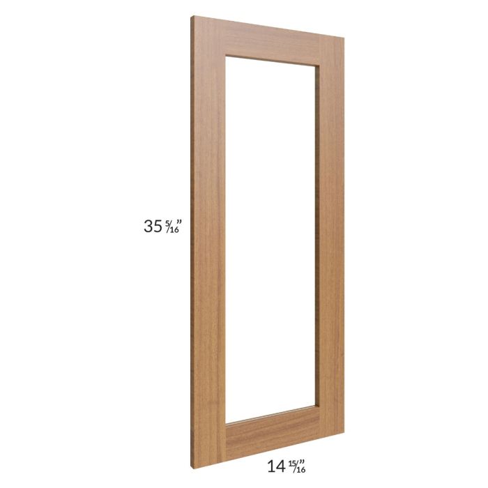 Artisan Walnut Shaker 27x36x15 Wall Diagonal Corner Glass Door Only with Glass Included