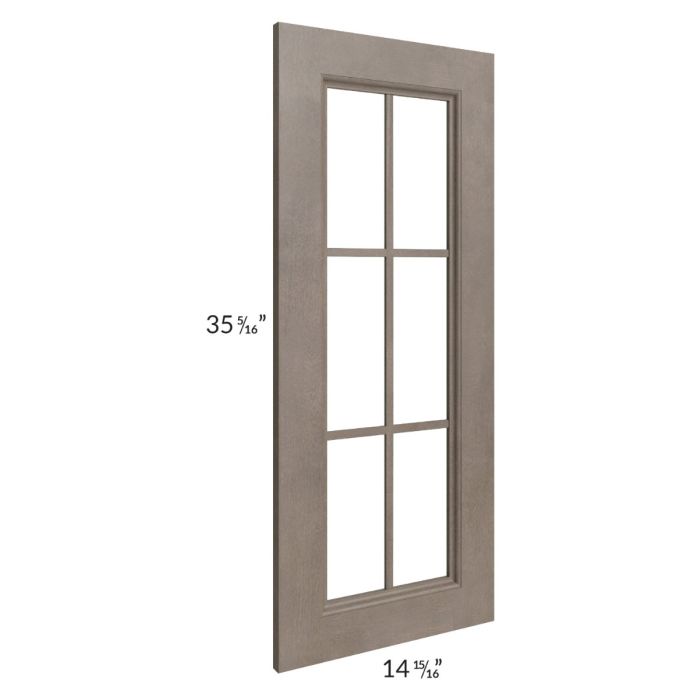 Providence Natural Grey 27x36x15 Wall Diagonal Corner Mullion Glass Door Only with Glass Included
