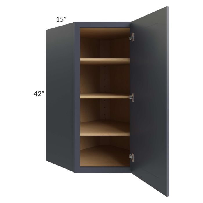 Vienna Indigo 27x42 Diagonal Corner Wall Cabinet