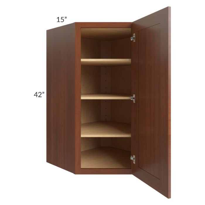 Phoenix Caramel Glaze 27x42 Wall Diagonal Corner Cabinet