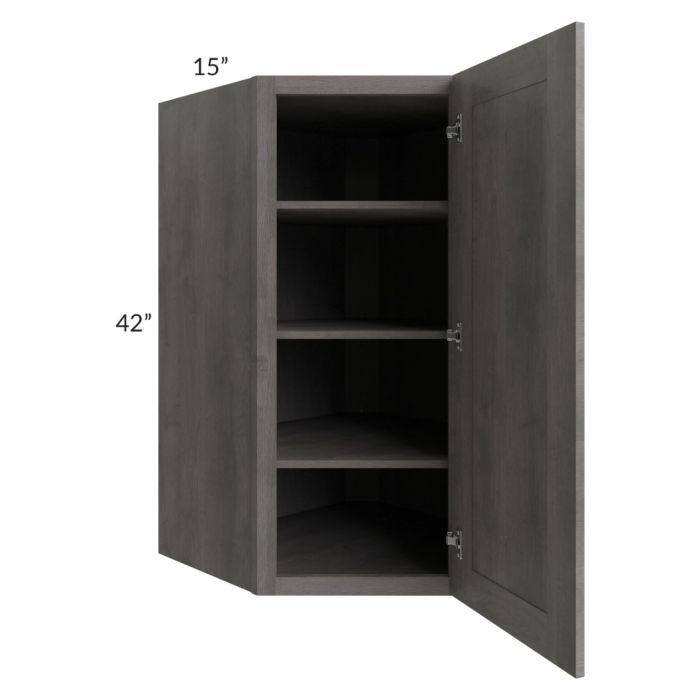 Providence Slate Grey 27x42x15 Wall Diagonal Corner Cabinet