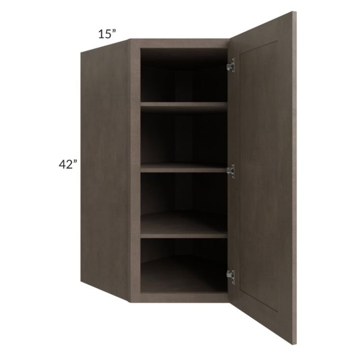 Providence Natural Grey 27x42x15 Wall Diagonal Corner Cabinet