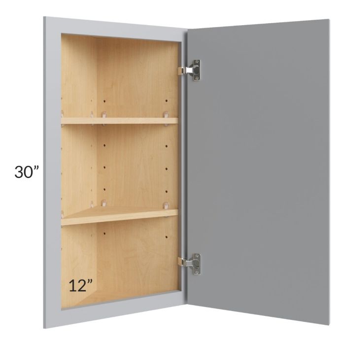 Asheville Grey Shaker 12x30 Wall End Angle Cabinet