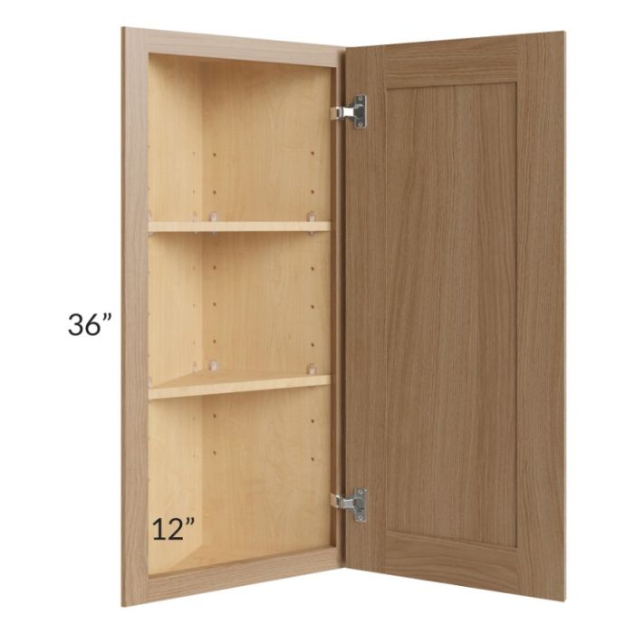 Asheville Rift Oak Shaker 12x36 Wall End Angle Cabinet