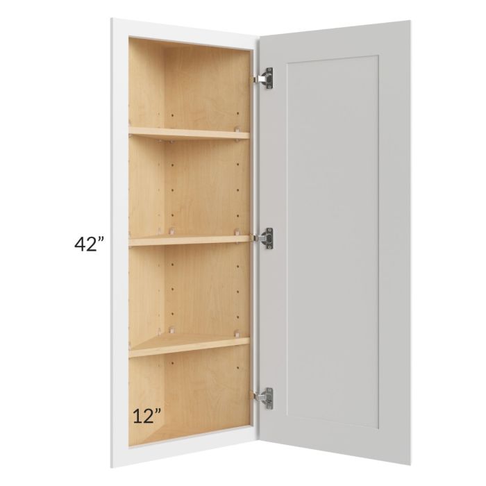 Asheville White Shaker 12x42 Wall End Angle Cabinet