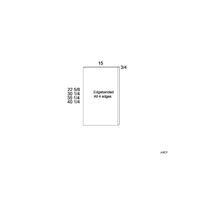 Harbor Navy Wall Overlay Panel - 15"W x 35-1/4"H x 3/4"D