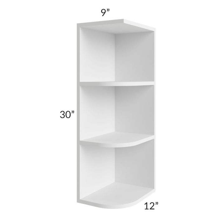 Brighton White Shaker 9x30 Wall End Shelf Cabinet