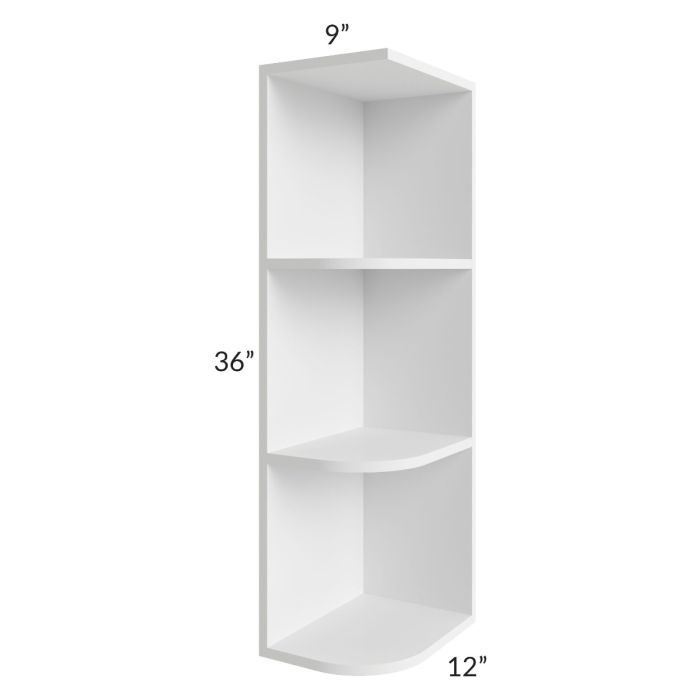 Brighton White Shaker 9x36 Wall End Shelf Cabinet
