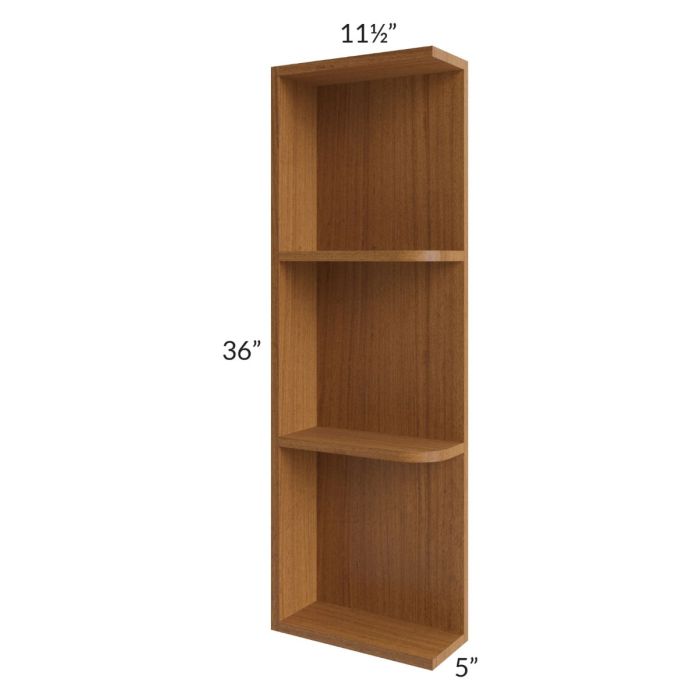 Artisan Walnut Shaker 05x36 Wall End Shelf Cabinet
