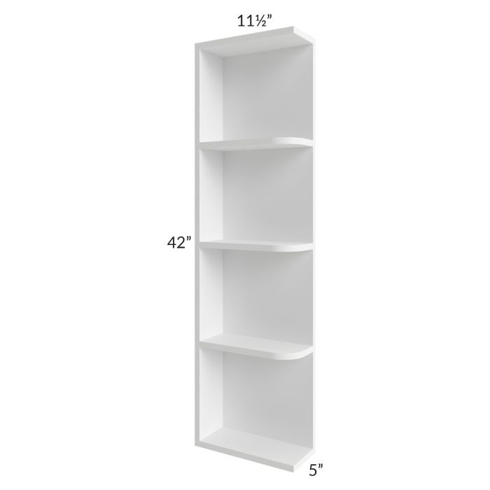 Alpine White Shaker 05x42 Wall End Shelf Cabinet