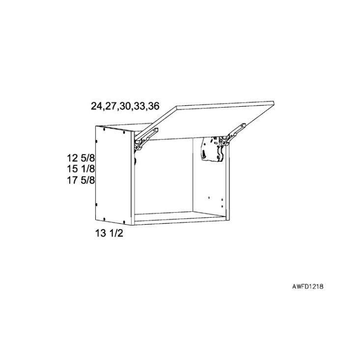Euro Grey 24x12-5/8 Flip Up Door Wall Cabinet