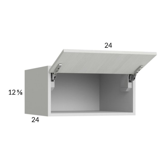 Euro White Grain 24x12-5/8x24 Flip Up Door Wall Cabinet