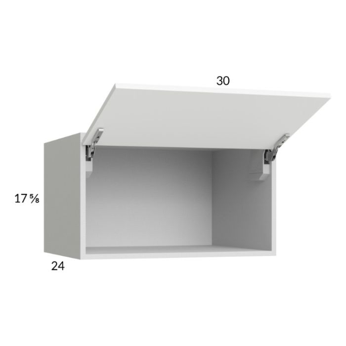Euro Gloss White 30x17-5/8x24 Flip Up Door Wall Cabinet