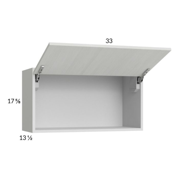 Euro White Grain 33x17-5/8 Flip Up Door Wall Cabinet