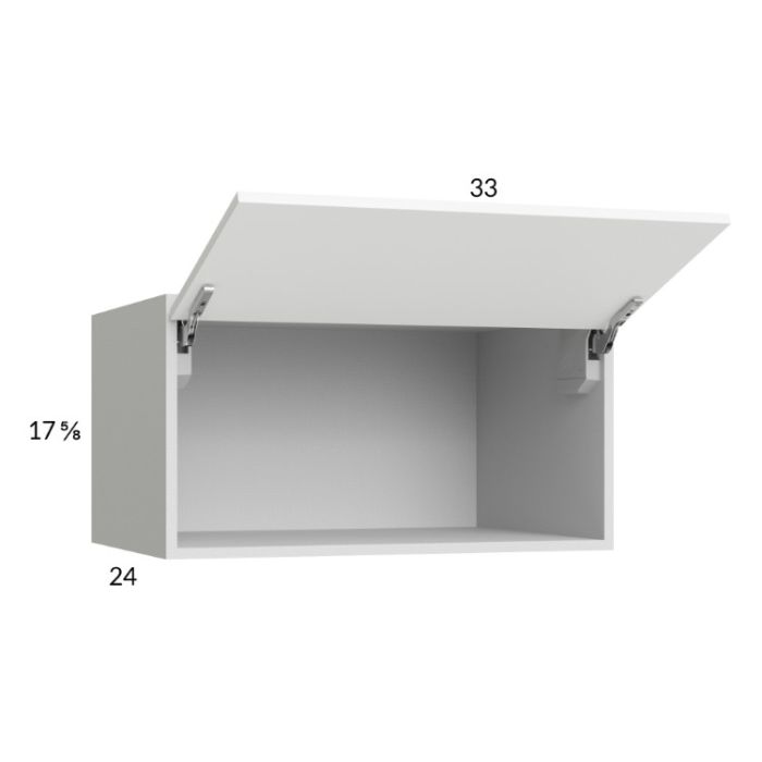 Euro Gloss White 33x17-5/8x24 Flip Up Door Wall Cabinet