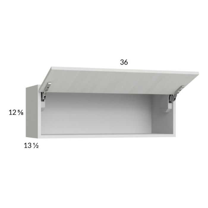 Euro White Grain 36x12-5/8 Flip Up Door Wall Cabinet