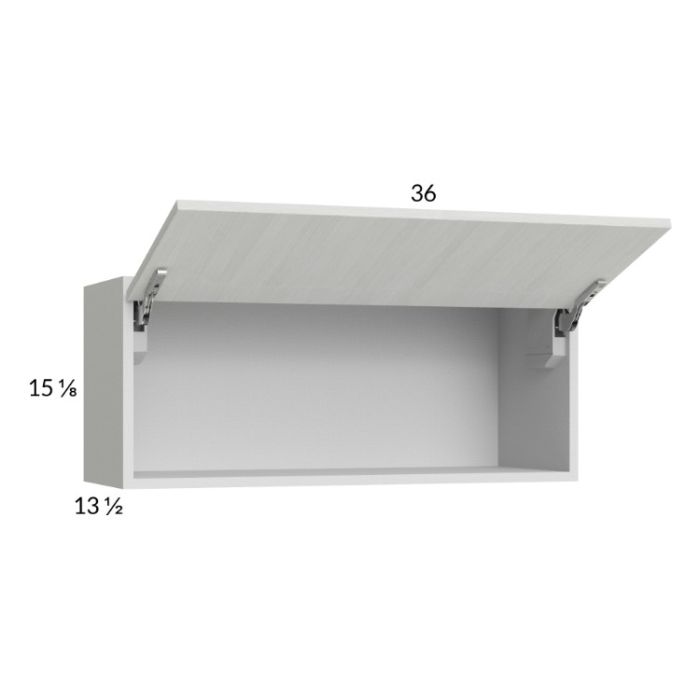 Euro White Grain 36x15-1/8 Flip Up Door Wall Cabinet