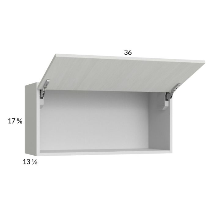 Euro White Grain 36x17-5/8 Flip Up Door Wall Cabinet