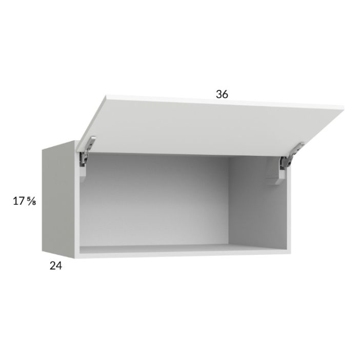 Euro Gloss White 36x17-5/8x24 Flip Up Door Wall Cabinet