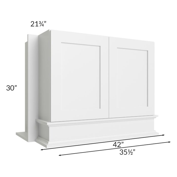 Asheville White Shaker 36x30 Wood Hood