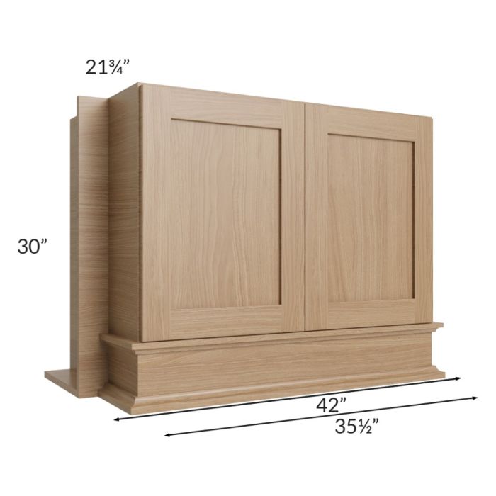 Asheville Rift Oak Shaker 36x30 Wood Hood