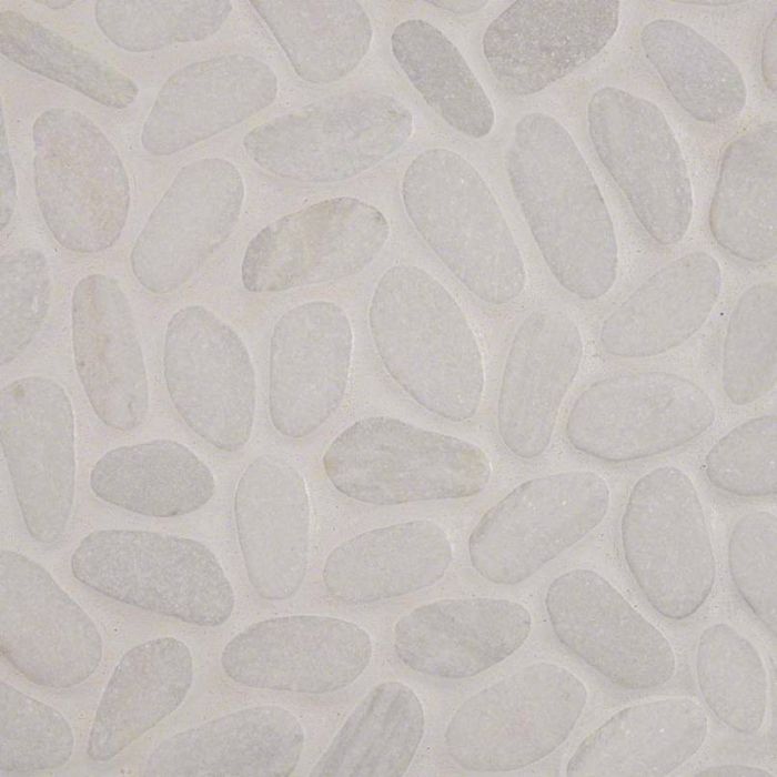 White Marble Pebbles Tumbled Pattern 10mm Wall Tile