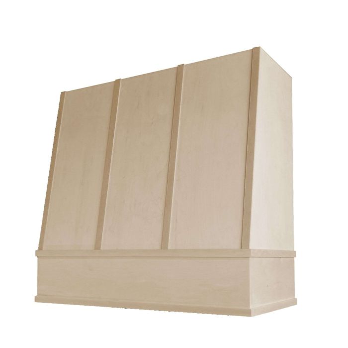 Unfinished Wilmington Strapped Angled Hood with Block Molding