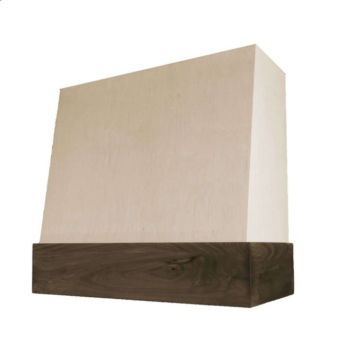 Unfinished Wilmington Smooth Angled Hood with Chestnut Finished Banding