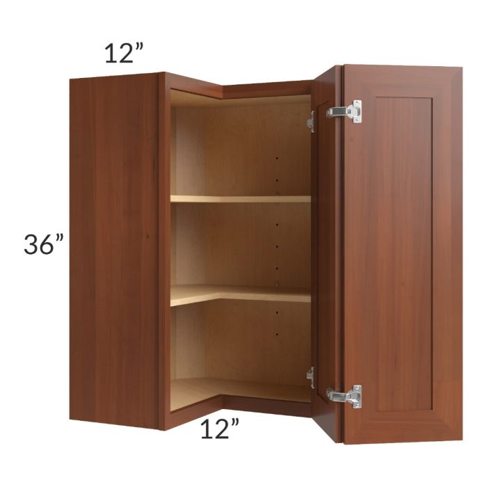 Phoenix Caramel Glaze 24x36 Easy Reach Corner Wall Cabinet