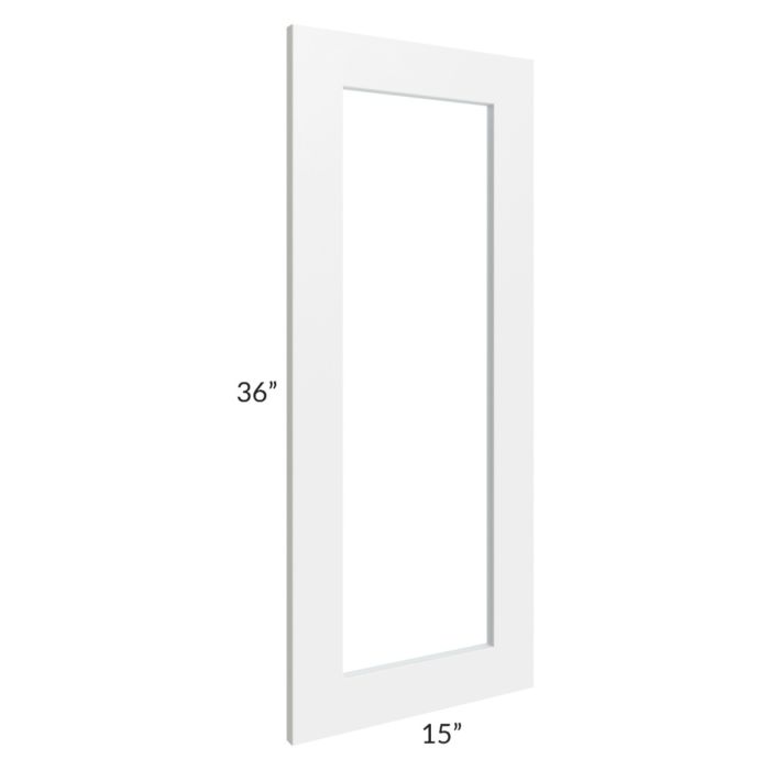 Brighton White Shaker 15x36 Glass Door Only (can be used with a 24x36 corner cabinet)