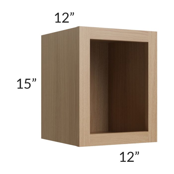 Asheville Rift Oak Shaker 12x15 Wall Open Cabinet
