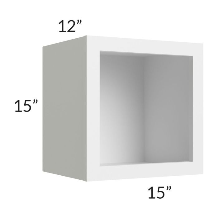 Asheville White Shaker 15x15 Wall Open Cabinet