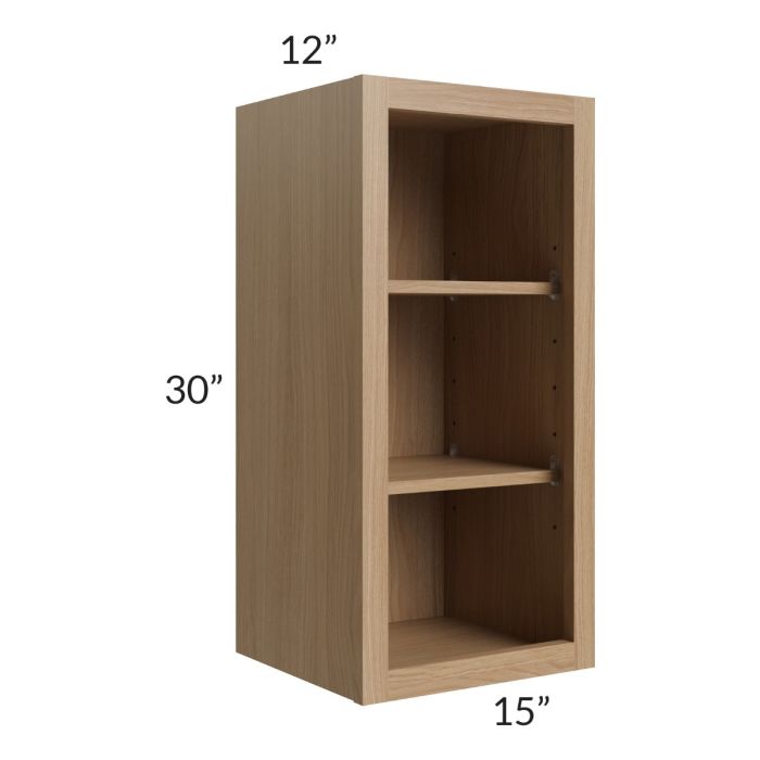 Township Rift Oak 15x30 Wall Open Cabinet