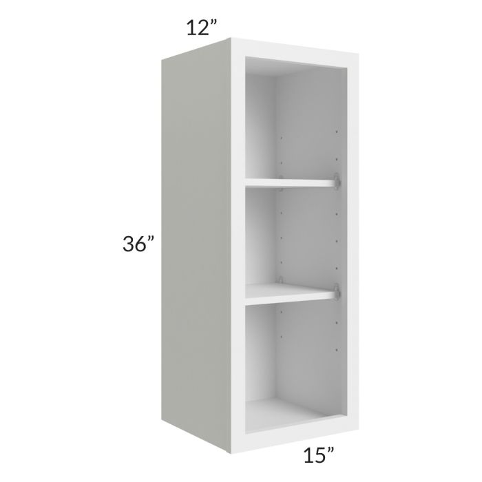 Bayville White 15x36 Wall Open Cabinet