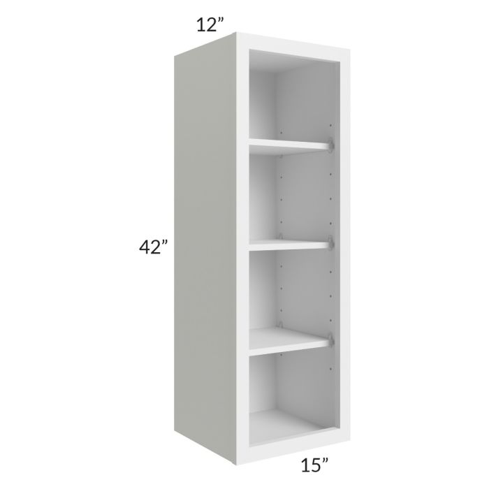 Bayville White 15x42 Wall Open Cabinet