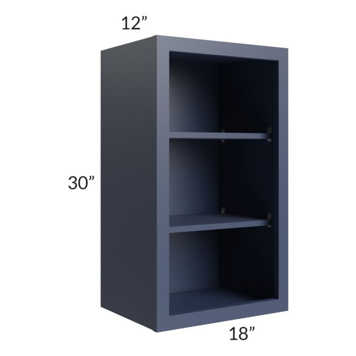 Bayville Blue 18x30 Wall Open Cabinet