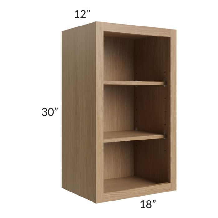 Township Rift Oak 18x30 Wall Open Cabinet