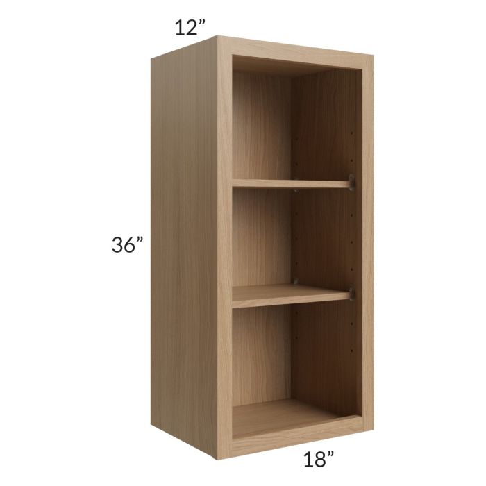 Township Rift Oak 18x36 Wall Open Cabinet