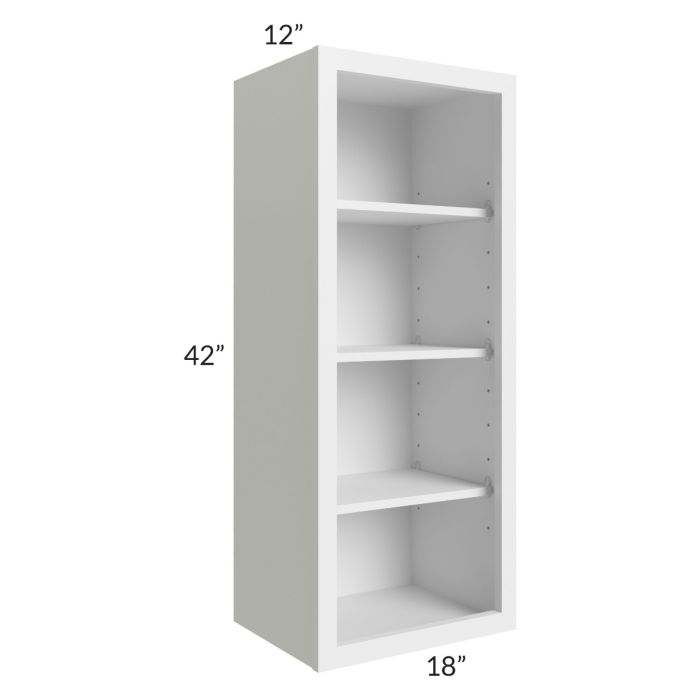 Asheville White Shaker 18x42 Wall Open Cabinet