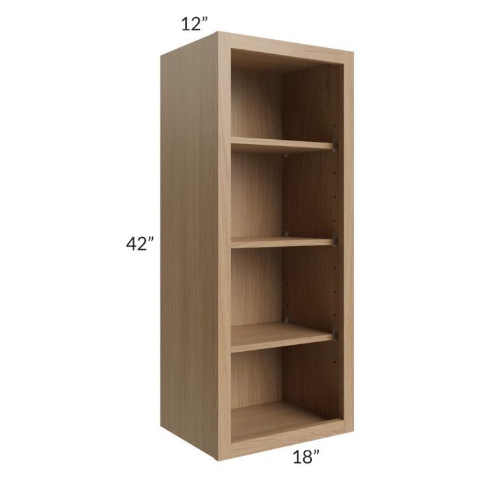 Asheville Rift Oak Shaker 18x42 Wall Open Cabinet
