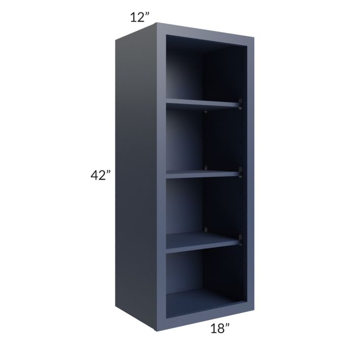 Bayville Blue 18x42 Wall Open Cabinet