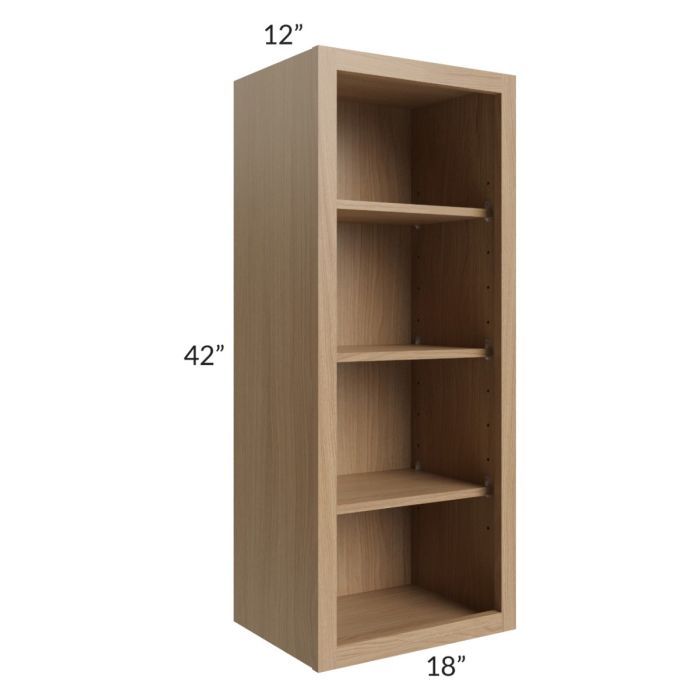 Township Rift Oak 18x42 Wall Open Cabinet